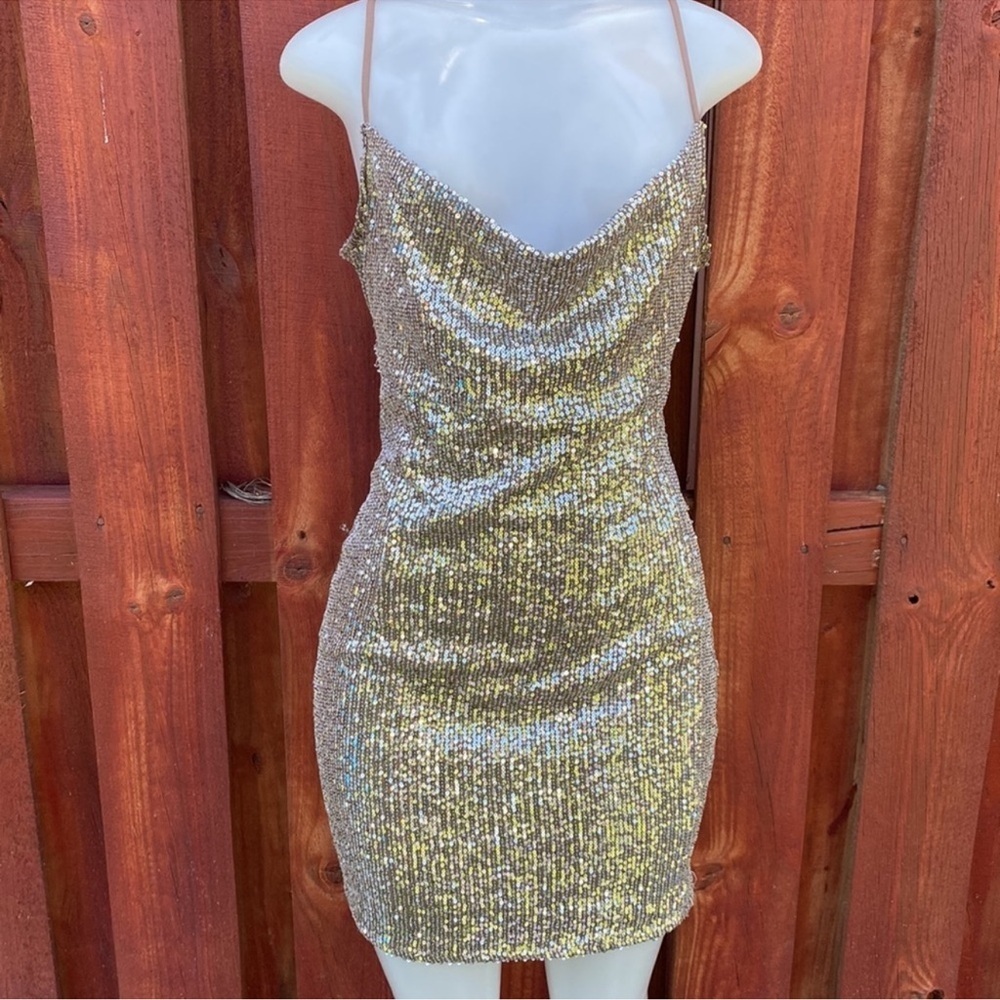WFFS Sequin Gold Dress Size L